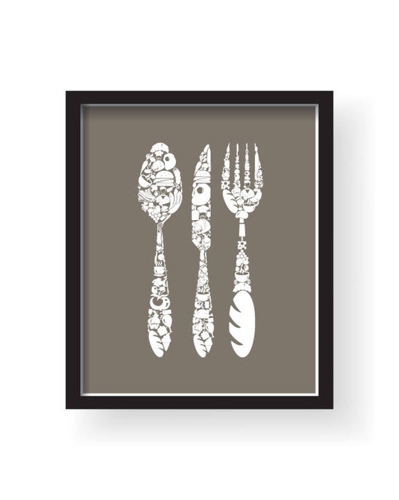 Teal Brown Kitchen Decor Kitchen Wall Art Set Kitchen Etsy