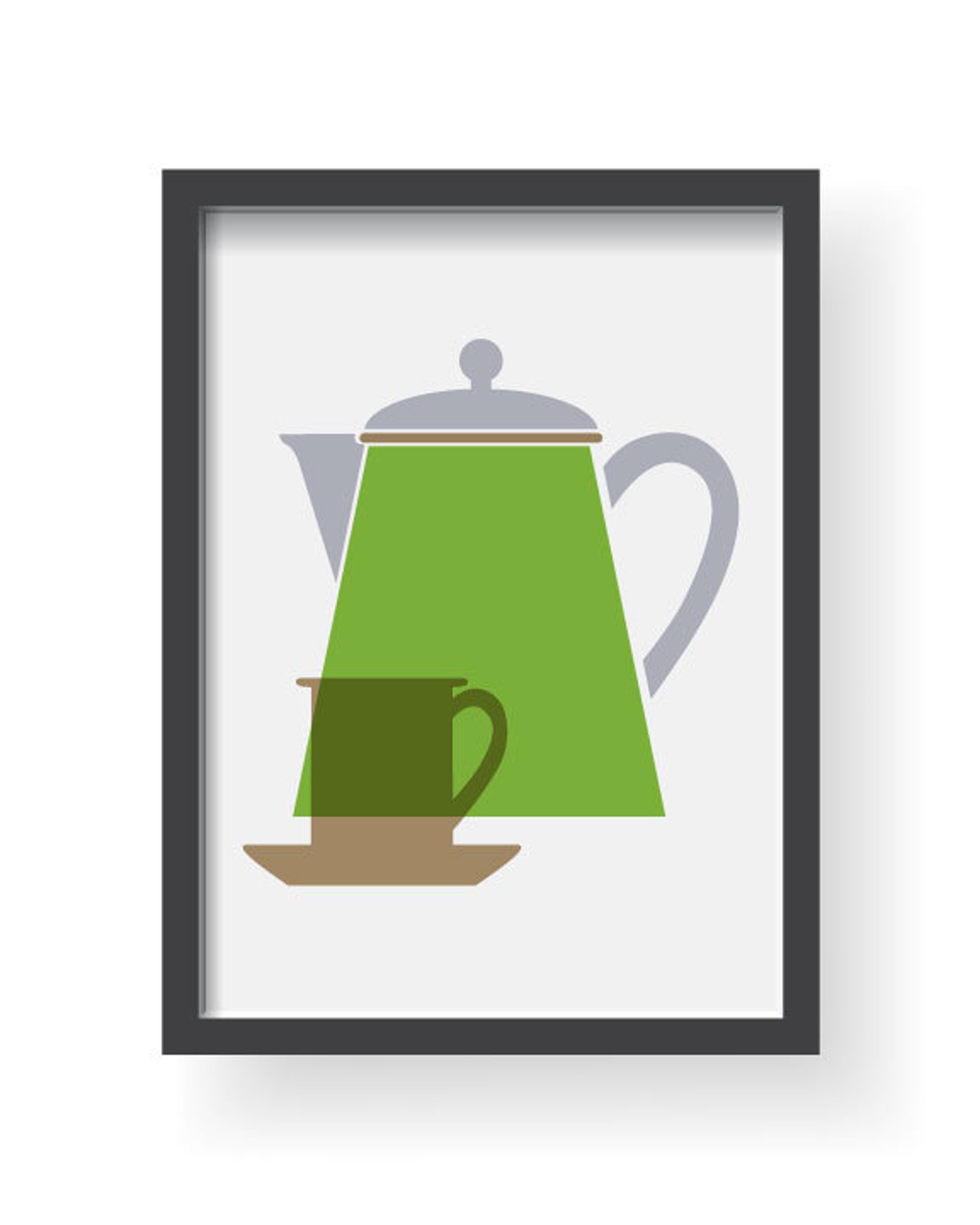 Green Kitchen Print Dining Room Wall Art Modern Kitchen Art Etsy