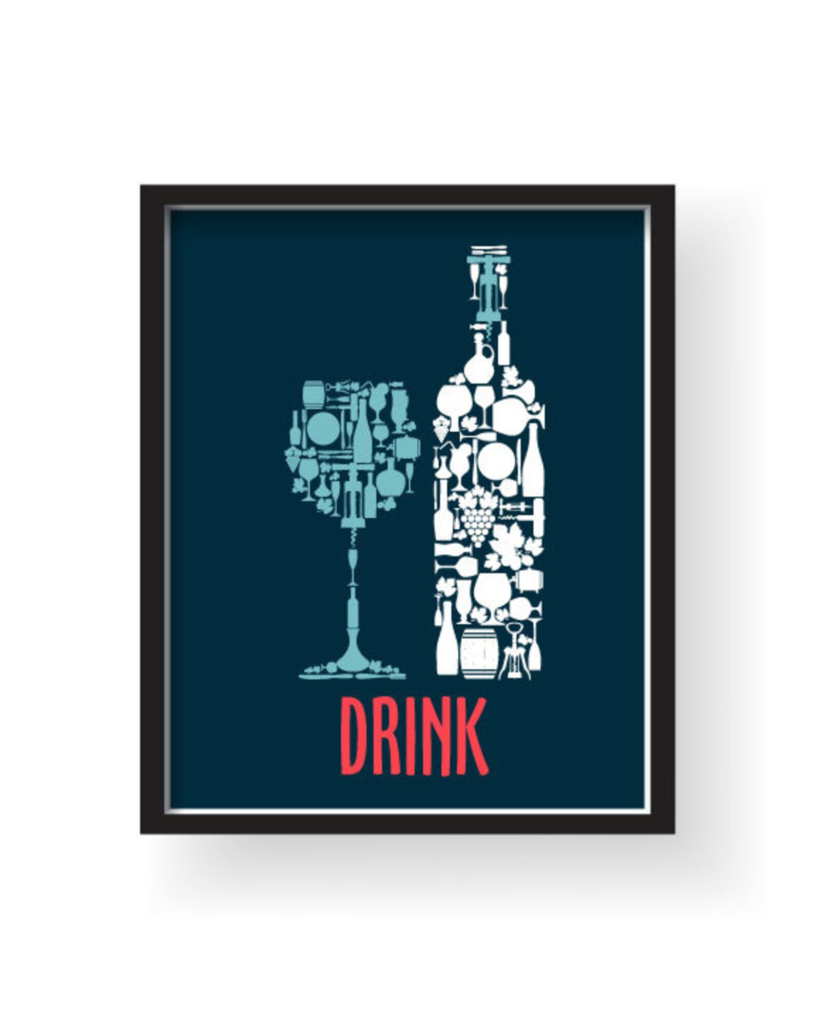 Red Kitchen Wall Decor Red Blue Kitchen Wall art Kitchen Etsy