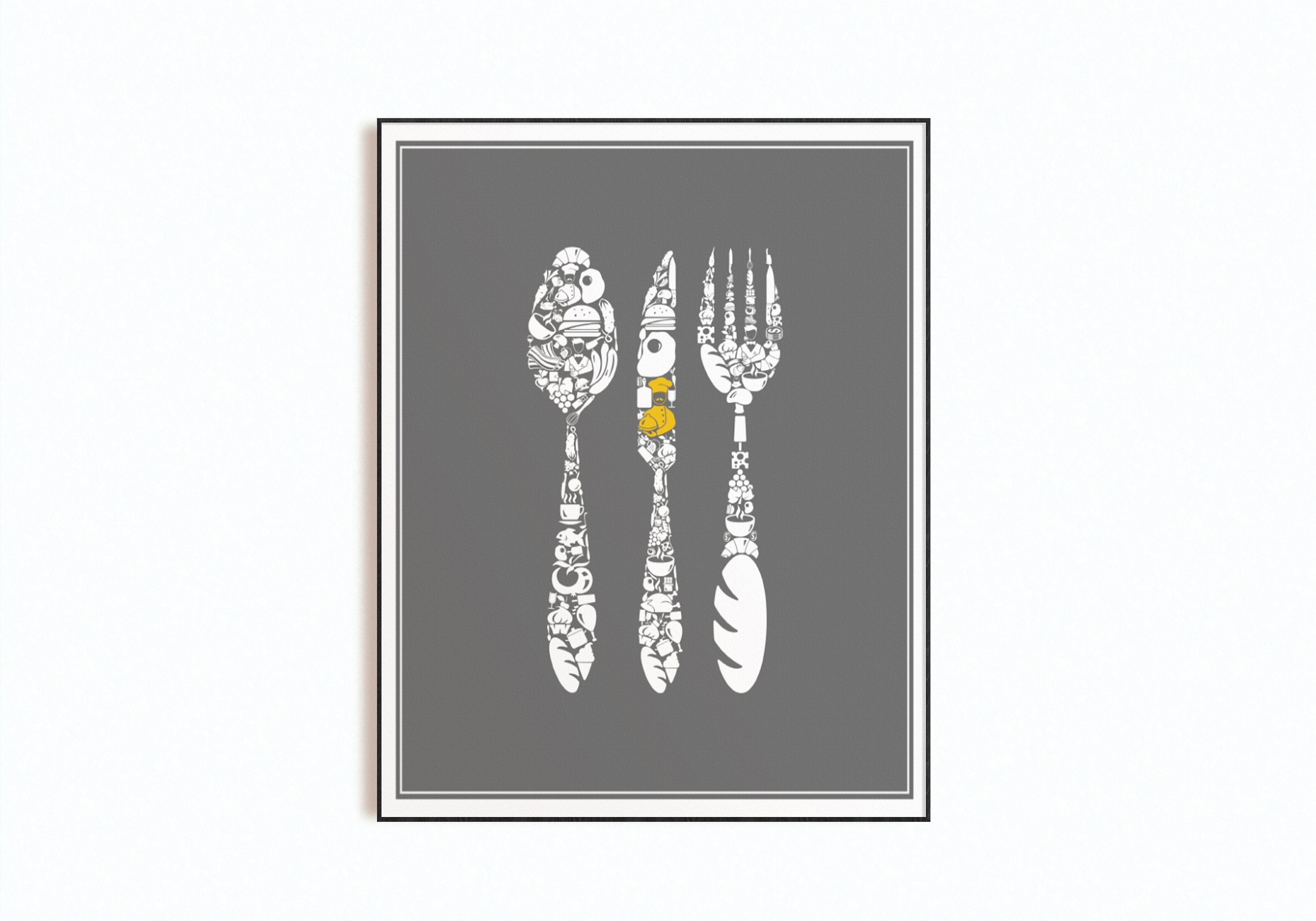 Yellow Kitchen Prints Yellow Kitchen Decor Yellow Gray Etsy