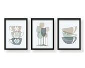Natural Fresh Color Kitchen decor Kitchen wall art Kitchen prints Kitchen set Kitchen poster Set of 3 prints Dining room decor funny prints