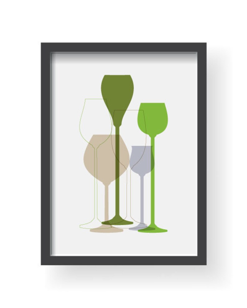 Green Kitchen Print Dining Room Wall Art Modern Kitchen Art Etsy