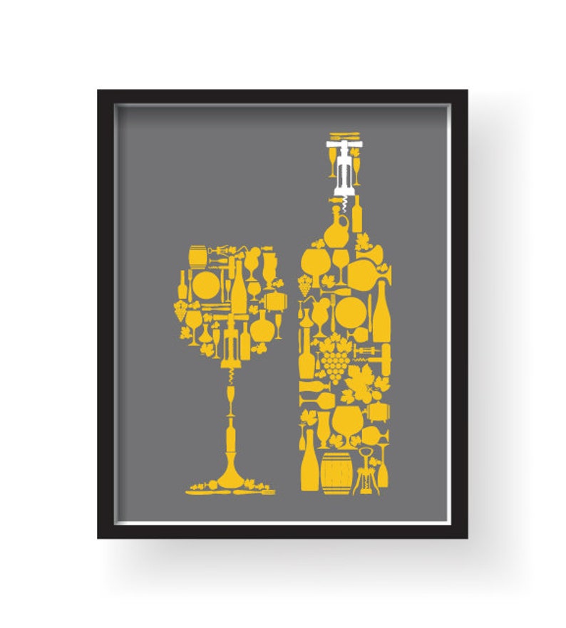 Yellow Kitchen Wall Decor Yellow Gray Kitchen Wall Art Etsy UK