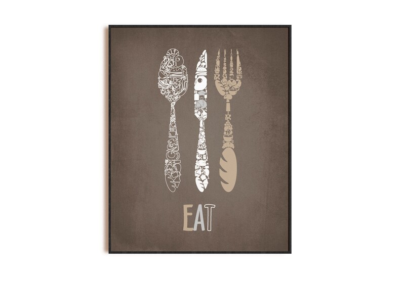 Kitchen Wall Decor Kitchen Wall art Kitchen Prints Eat | Etsy