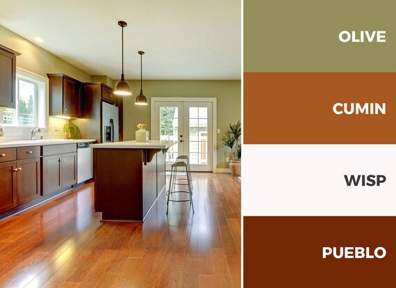 Olive green kitchen decor