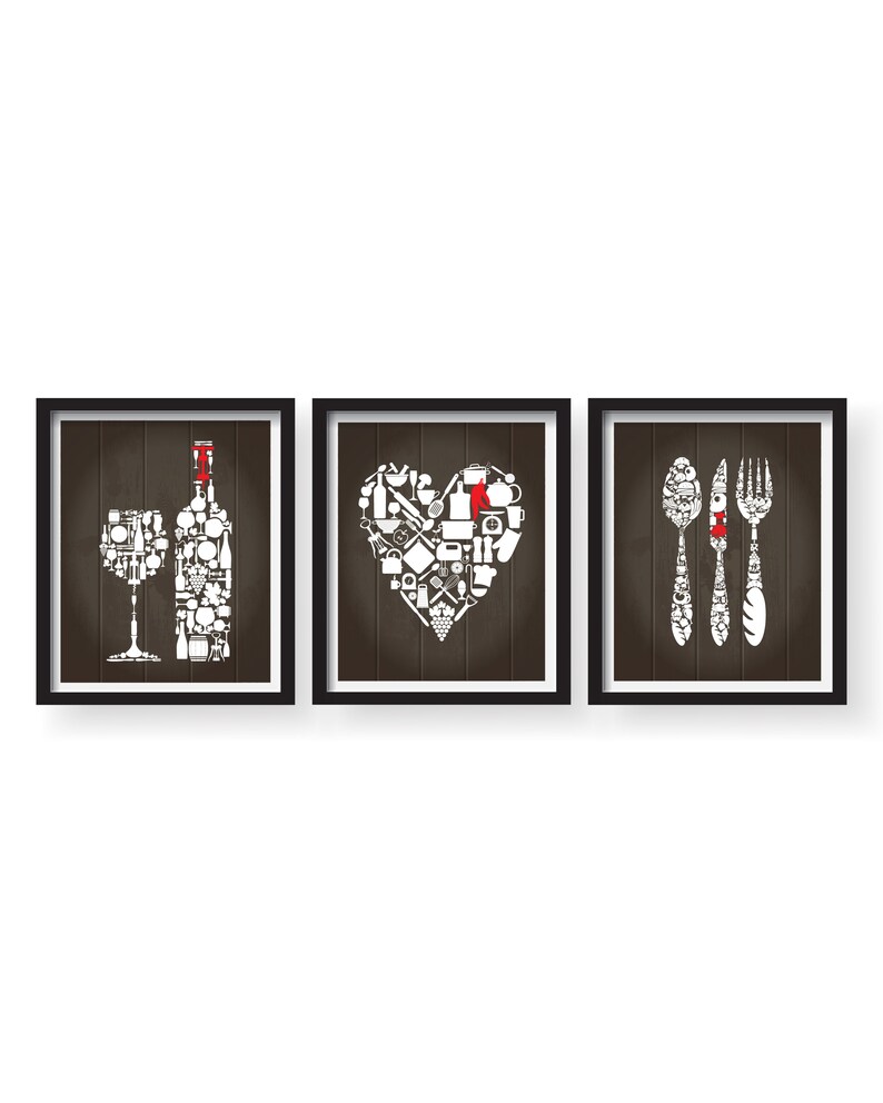 Brown Kitchen Decor Funny Kitchen Prints Kitchen Art Work Etsy