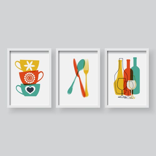 Kitchen Prints Set of 3 Kitchen Decor Kitchen Wall Decor Etsy