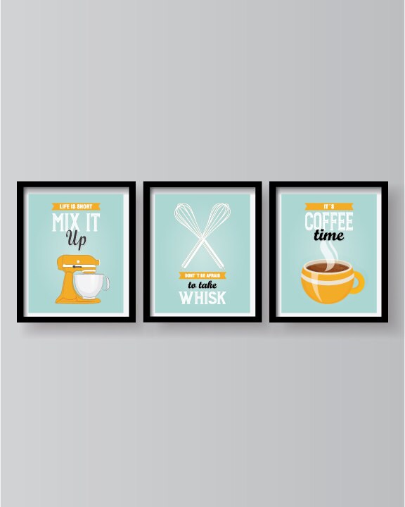 Yellow Kitchen decor Kitchen wall art Kitchen prints Etsy