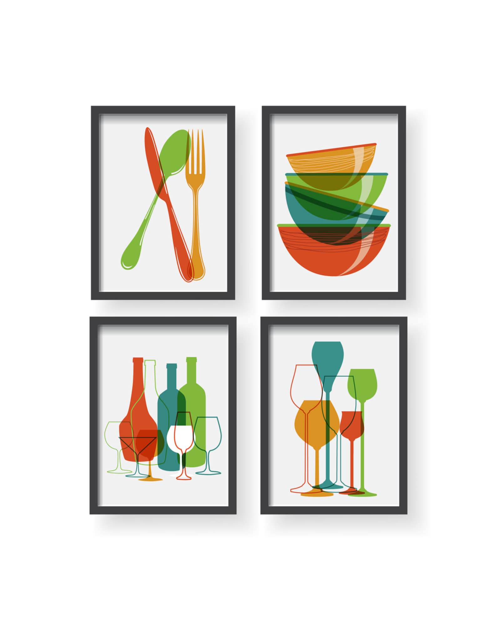 Kitchen Prints Set Kitchen Wall Art Kitchen Prints Etsy