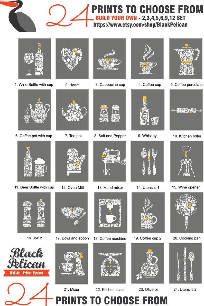 Colorful Mint Brown Modern Kitchen Wall Art Mint Dining Room Etsy