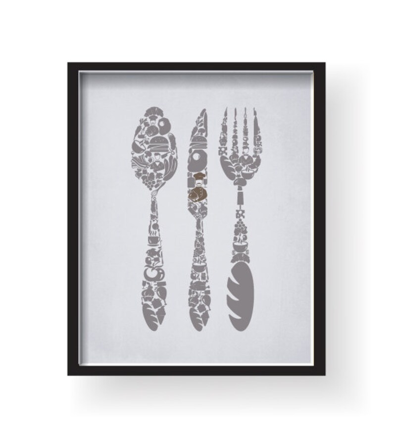 Brown Kitchen Wall Decor Brown Gray Dining Room Wall Art Etsy UK