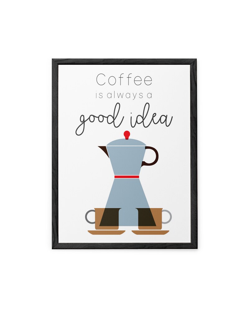 Modern Coffee Poster Coffee Quote Coffee Kitchen Wall Art Etsy