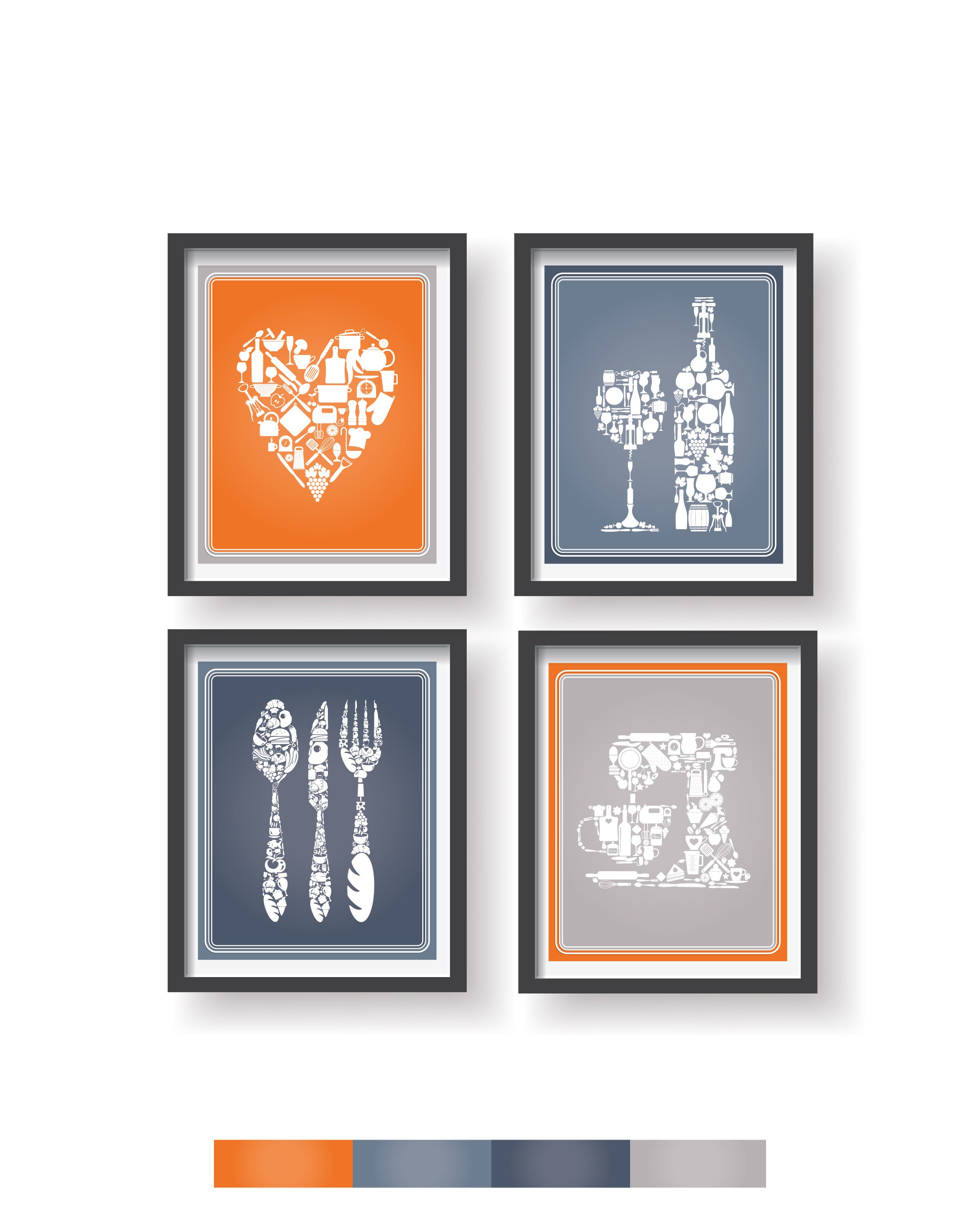 Modern Kitchen wall art Kitchen decor Kitchen prints set Etsy