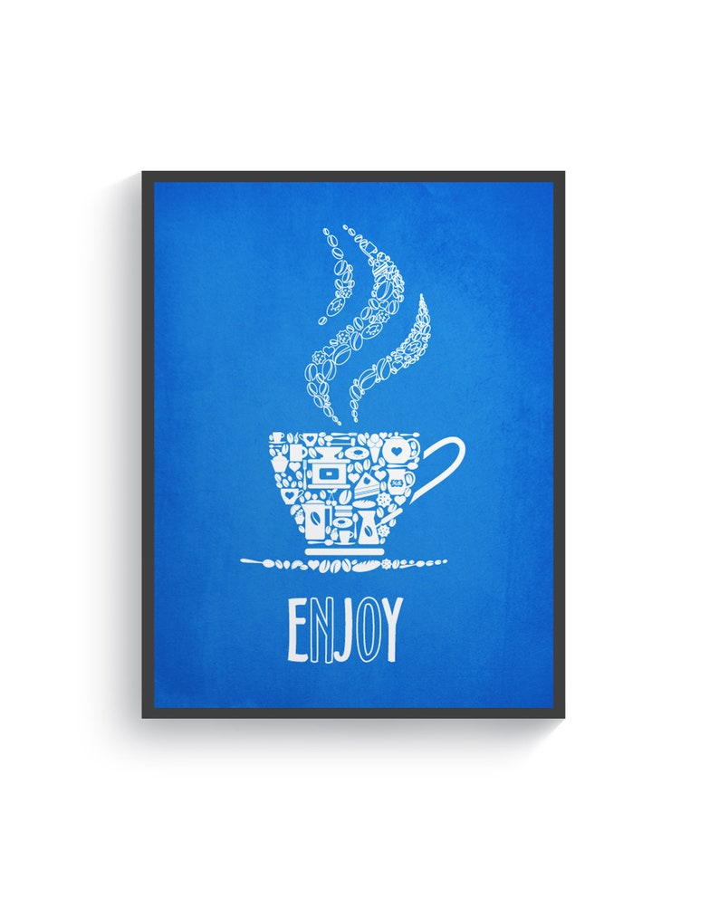 Blue Kitchen Wall Decor Blue Kitchen Wall art Blue Kitchen Etsy