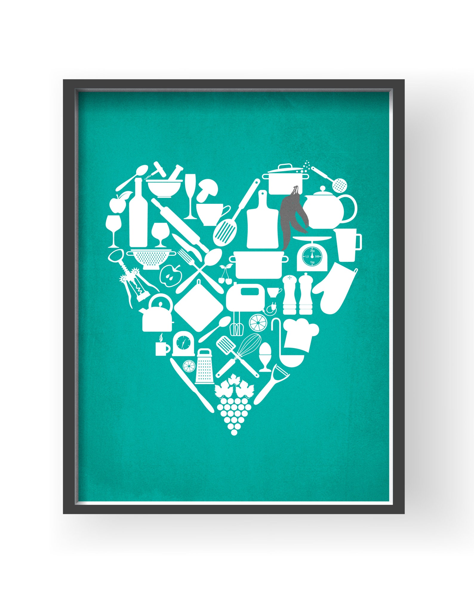 Teal Gray Kitchen Wall Decor Turquoise Gray Kitchen Wall Art Etsy