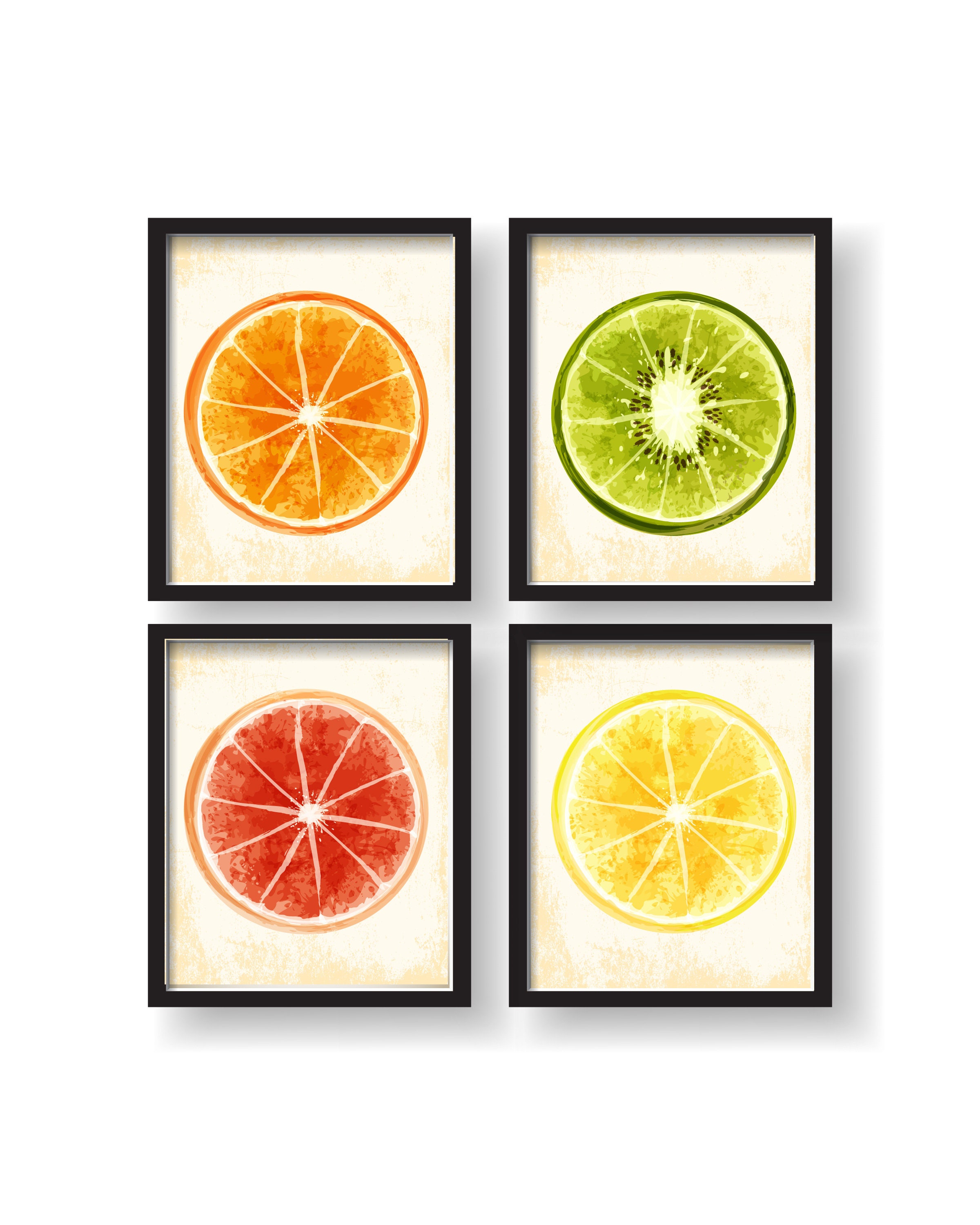 Watercolor Dining Room Art Fruit Wall Decor Fruit Kitchen Etsy