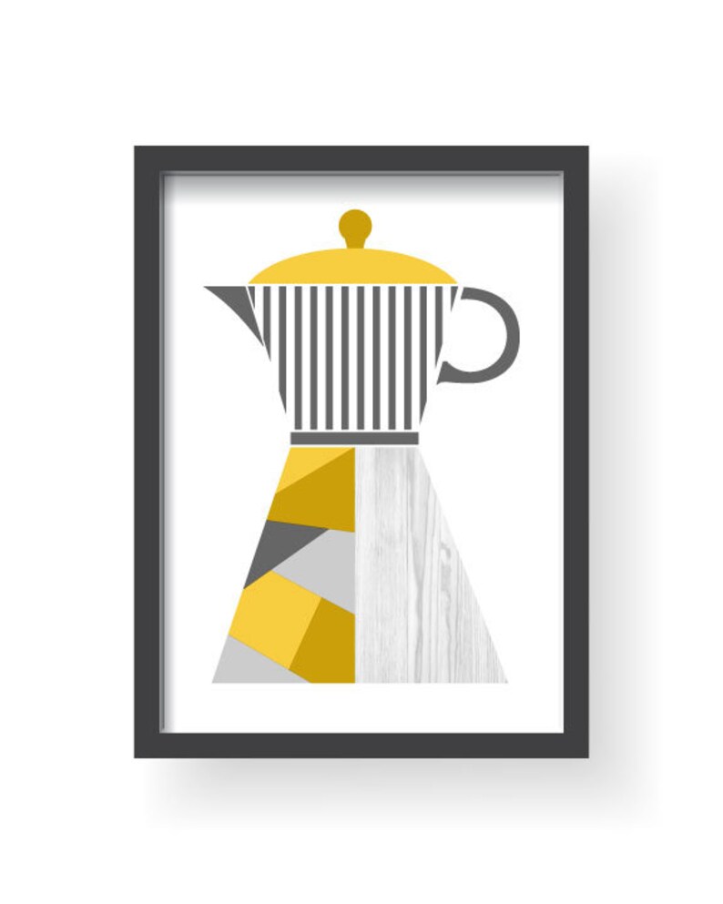 Yellow Gray Kitchen Wall Decor Yellow Gray Kitchen Wall Art Etsy