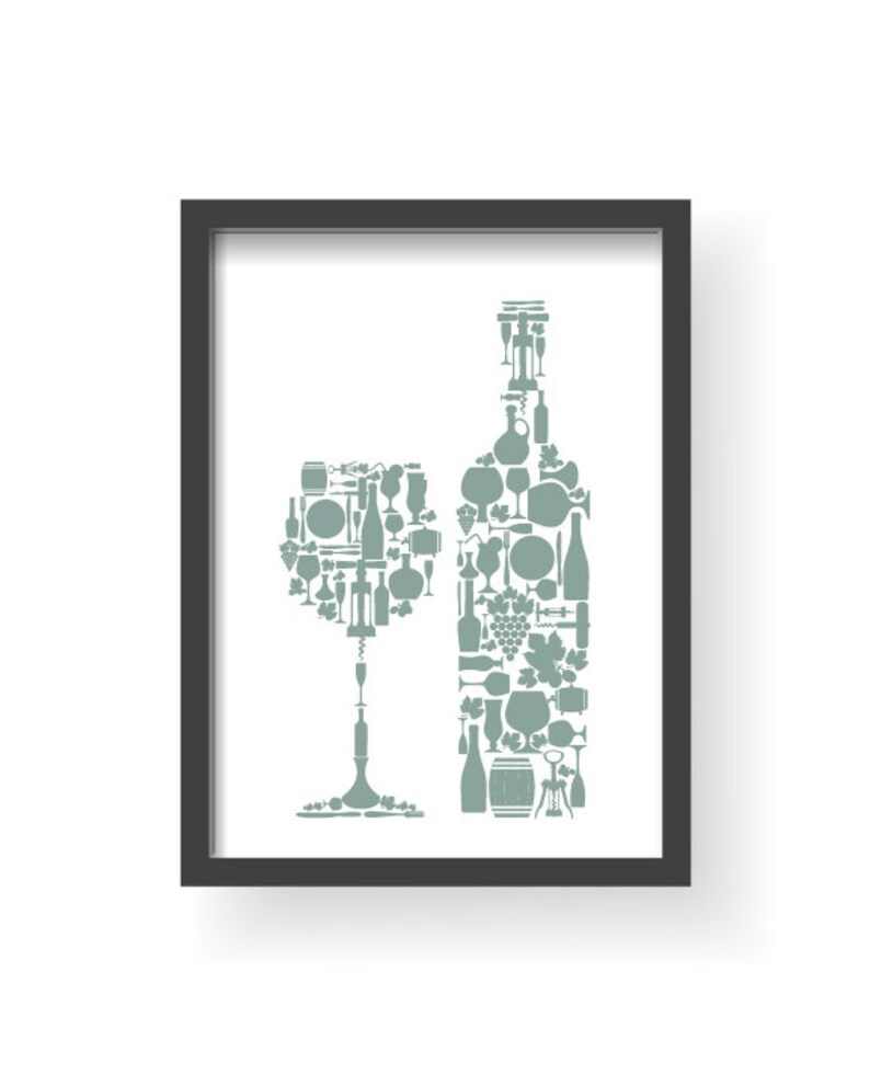 Colorful Mint Brown Modern Kitchen Wall Art Mint Dining Room Etsy