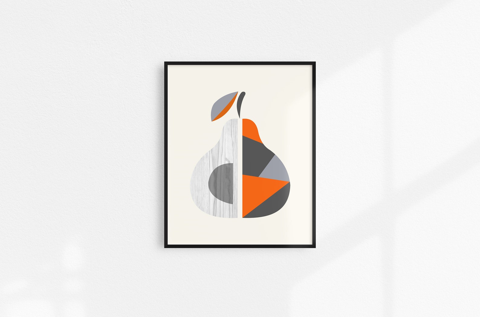 Orange Kitchen Wall Art Orange Gray Kitchen Prints Modern Etsy