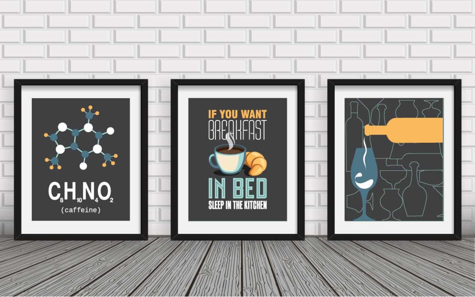 Kitchen prints Kitchen wall art Kitchen decor Set of 3 | Etsy