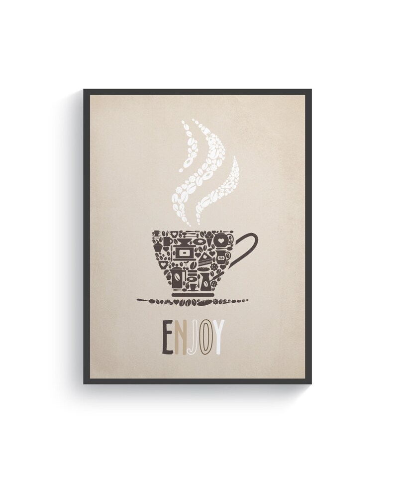 Brown Gray Wall Art Kitchen Decor Kitchen Wall Art Brown Etsy