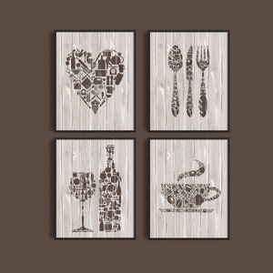 Wall Decor Kitchen Decor Brown Kitchen Wall Art Kitchen - Etsy
