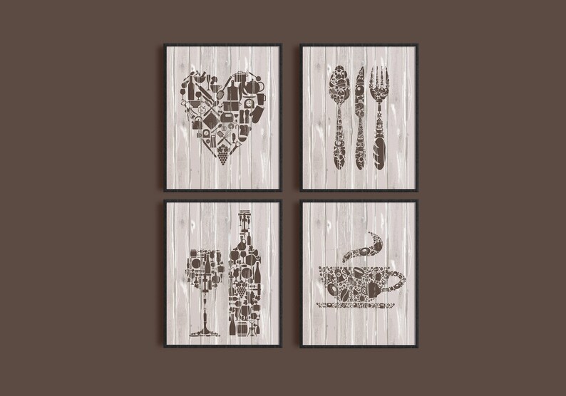 Wall Decor Kitchen Decor Brown Kitchen Wall Art Kitchen - Etsy