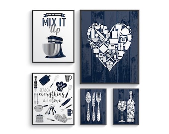 Navy Blue Kitchen | Etsy