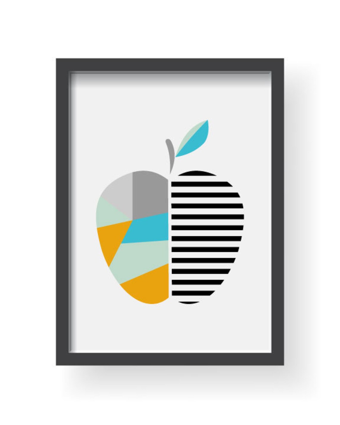 Geometric Fruit Print Set Modern Geometric Fruit Decor Etsy