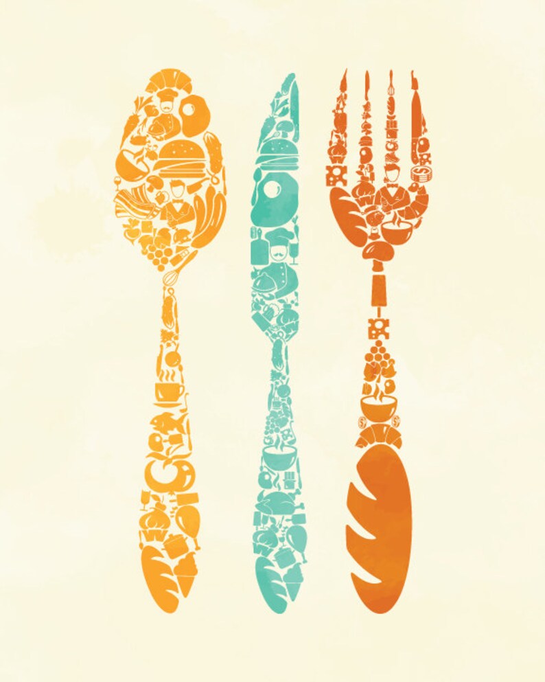 Retro Kitchen Decor Kitchen Wall Art Kitchen Decor Kitchen Etsy