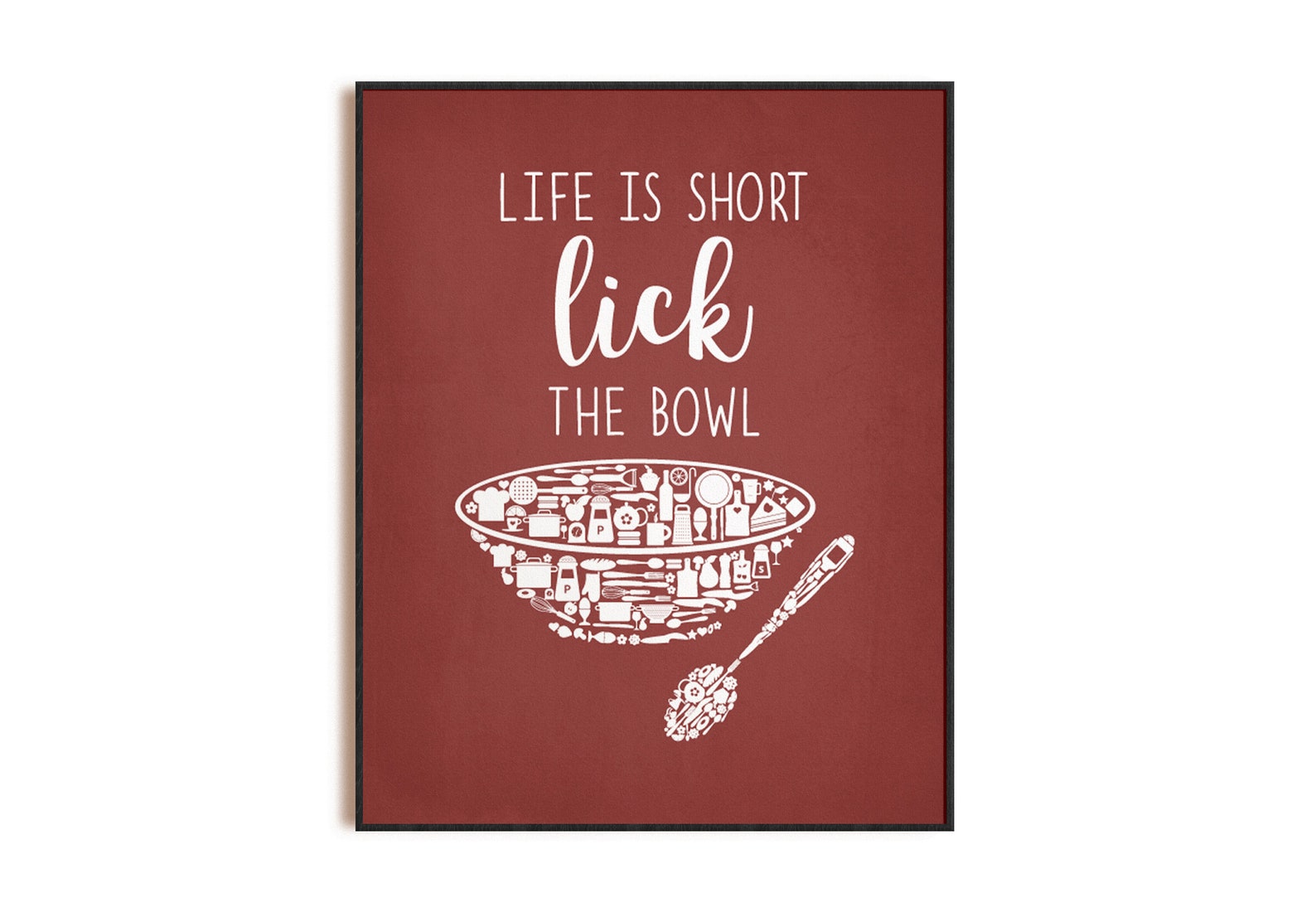 Red Kitchen Wall Decor Red Kitchen Art Kitchen Signs Red Etsy