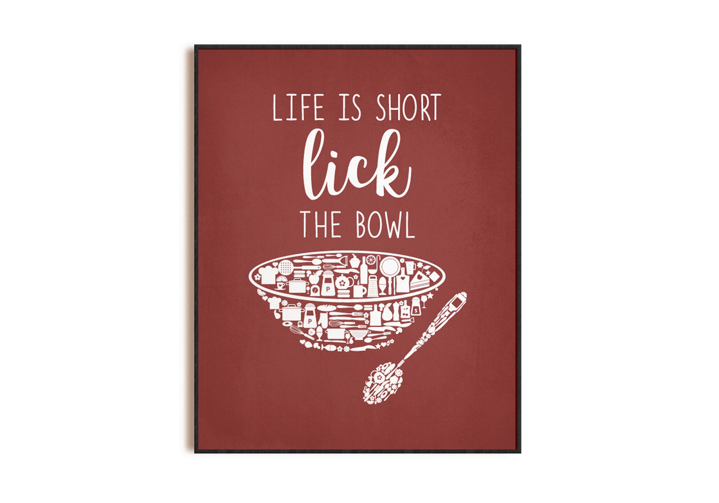 Red Kitchen Wall Decor Red Kitchen Art Kitchen Signs Red Etsy