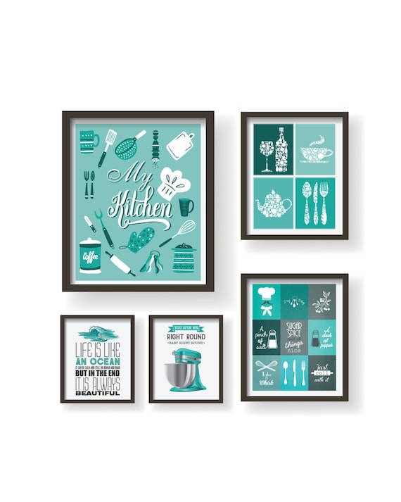 teal kitchen decor and accessories