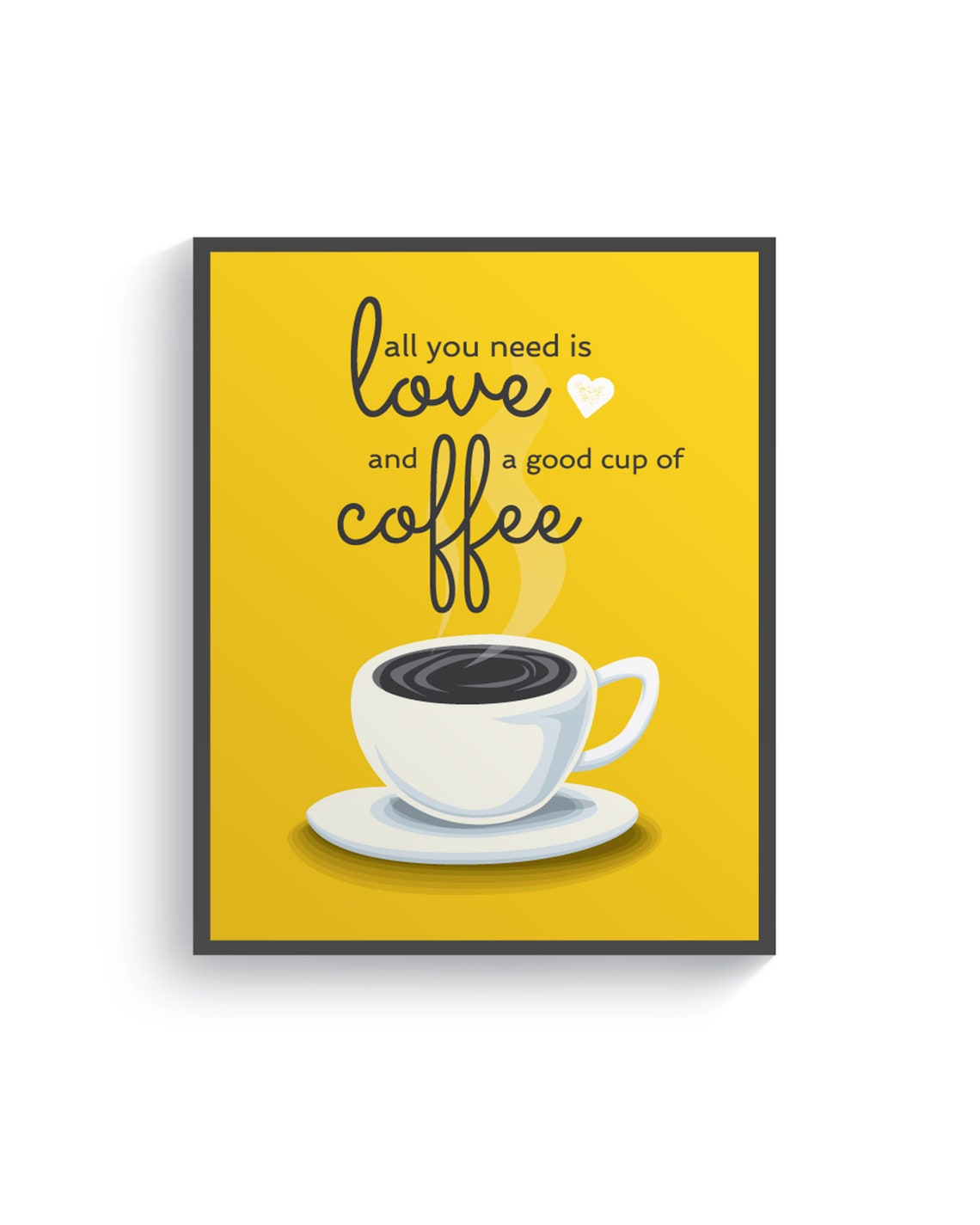 Yellow Kitchen Wall Art Yellow Gray Kitchen Prints Modern Etsy