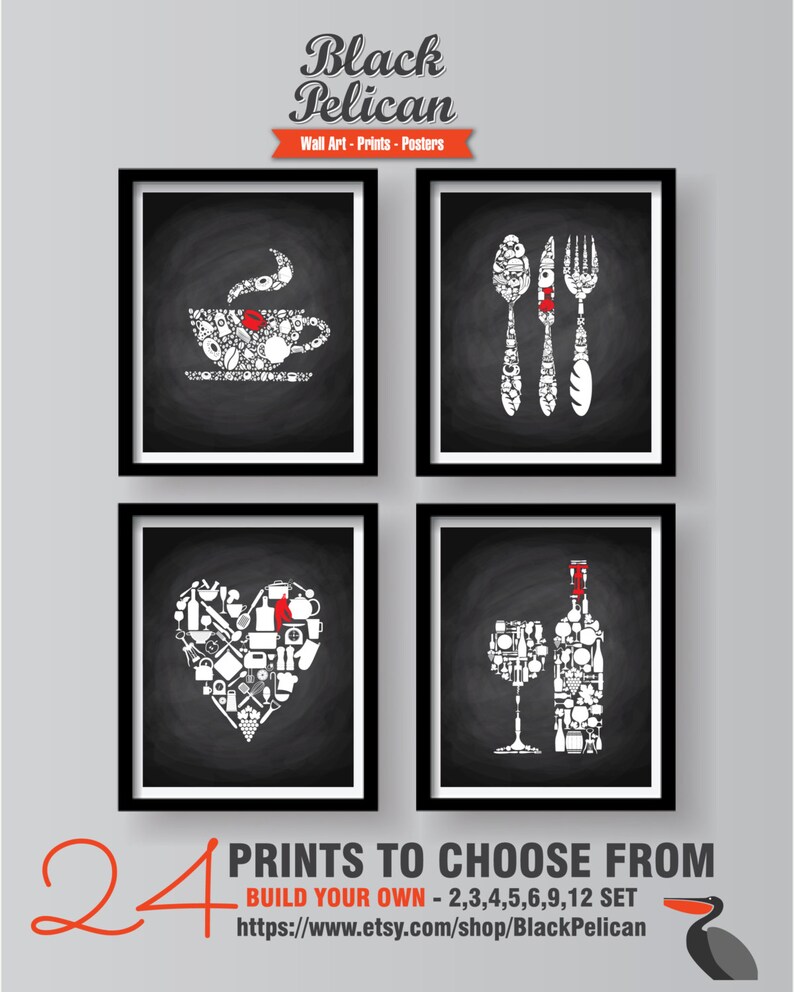 Black And White Kitchen Decor Wall Art Home Dining Room