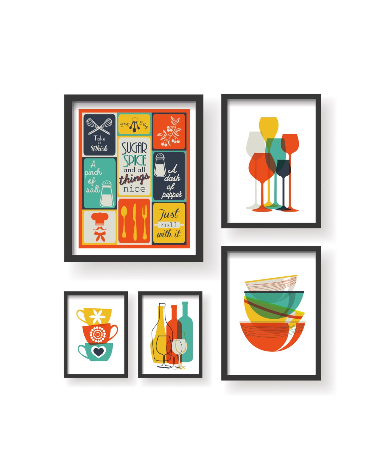 Colorful Dining Room Wall Art Colors Kitchen Wall Art Etsy