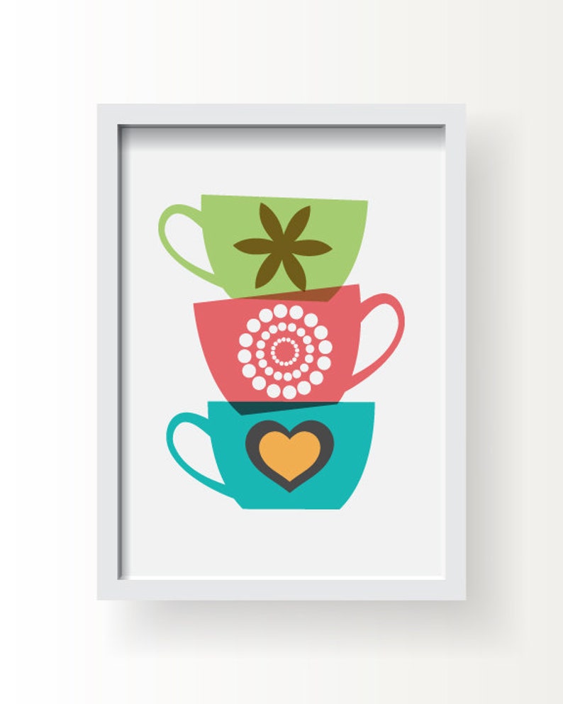 Colorful Modern Kitchen Art Dining room wall art Kitchen Etsy