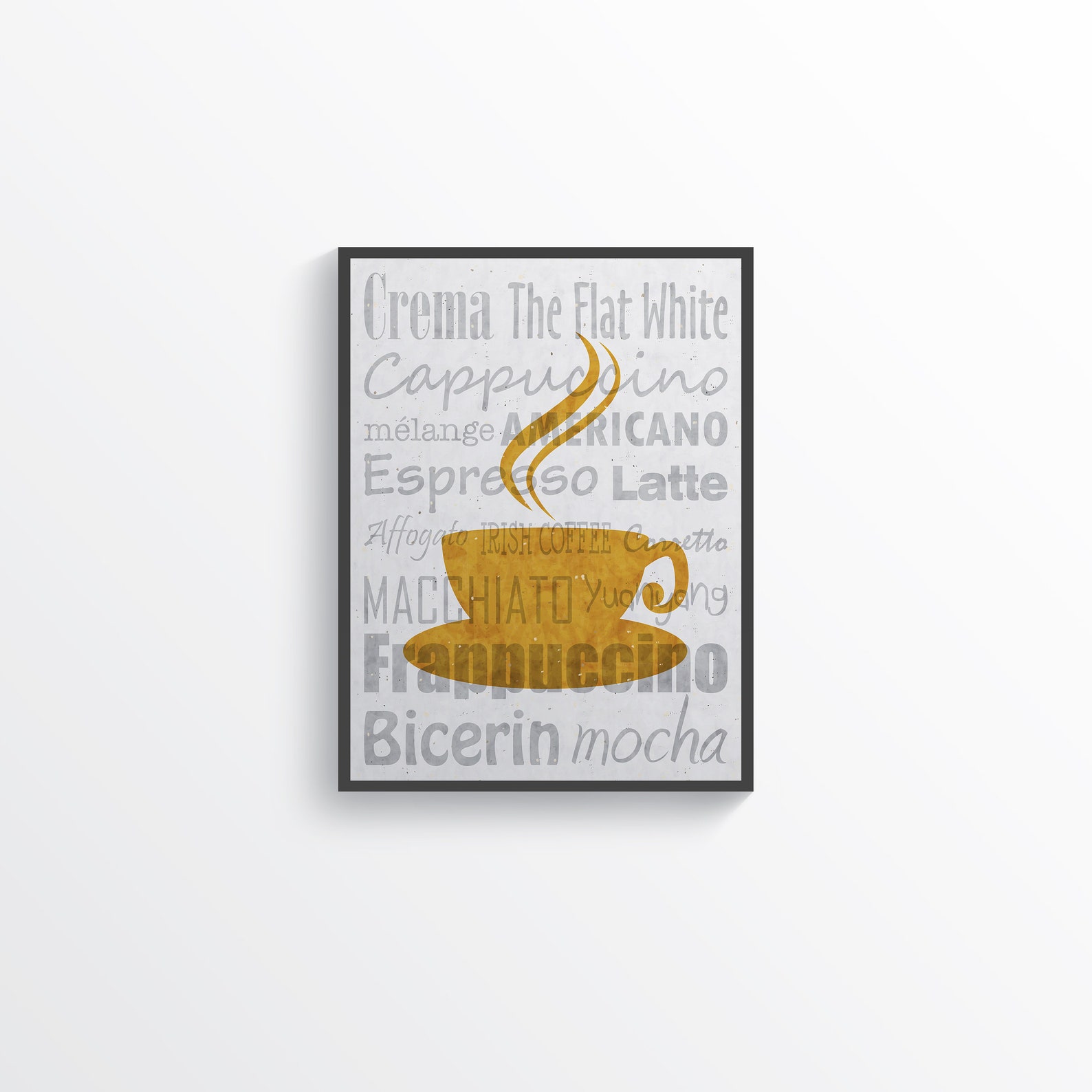 Mustard Yellow Kitchen Decor Gray Kitchen Wall Art Kitchen Etsy