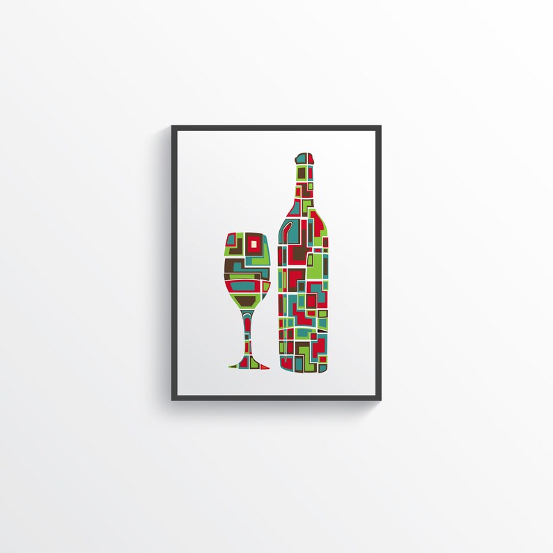 5 Set Modern Colorful Kitchen Decor Print Set Kitchen Wall Etsy