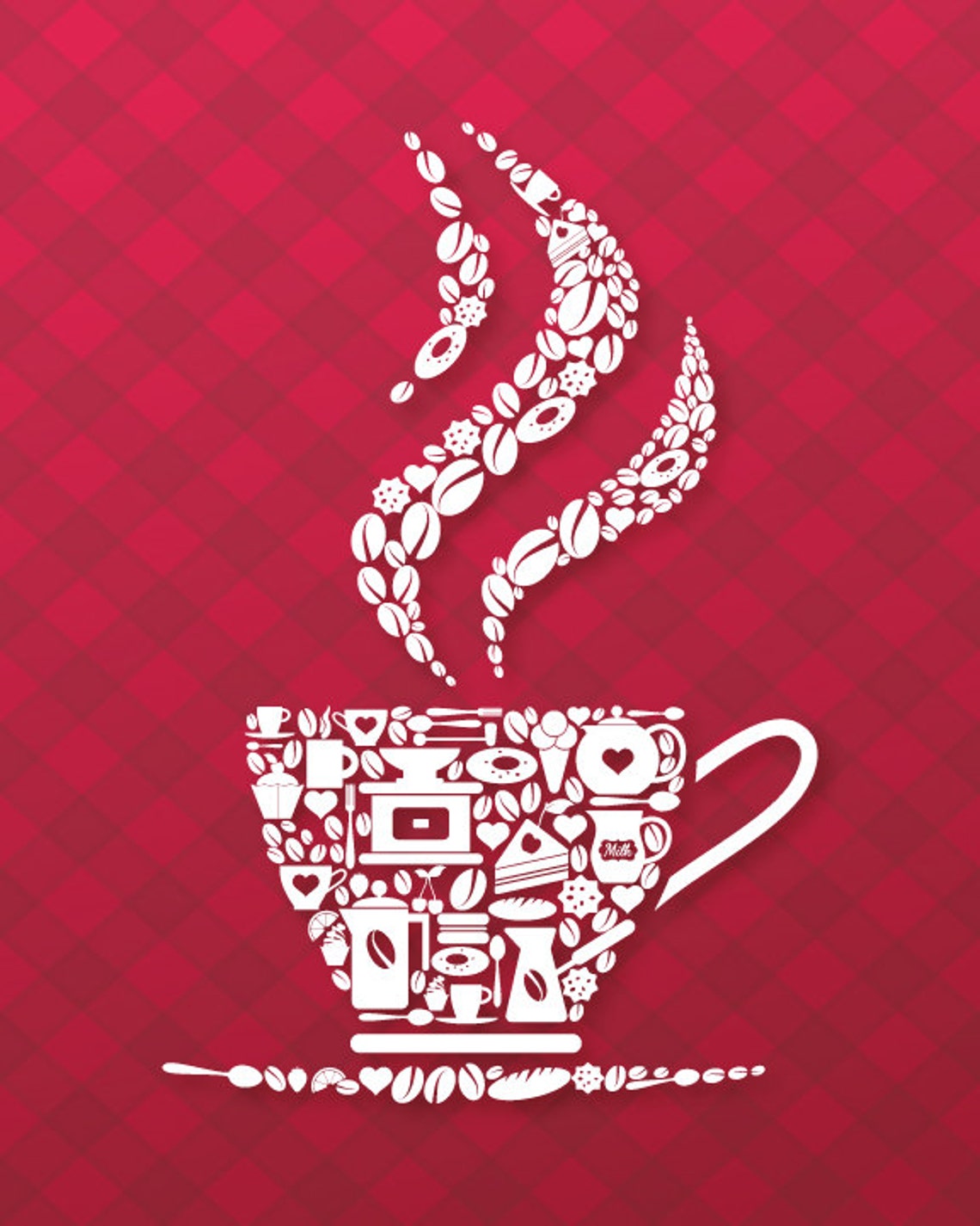 Red Kitchen Wall Art Red Dining Room Art Red Kitchen Decor Etsy