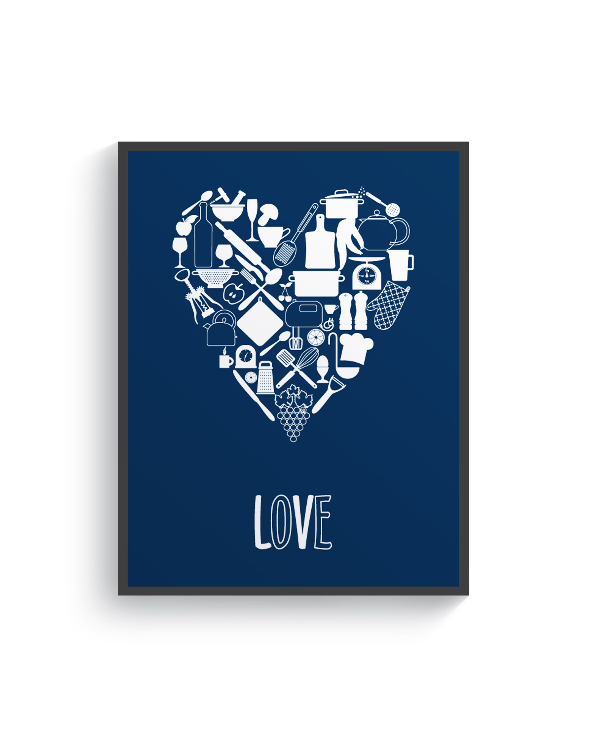 White Blue Kitchen Wall Decor Blue Kitchen Wall Art Kitchen Etsy