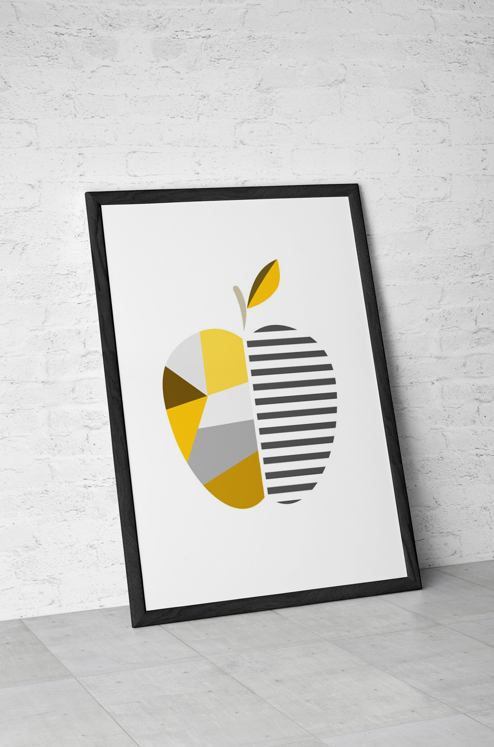 Fruit Kitchen Decor Fruit Kitchen Wall Art Yellow Modern Etsy