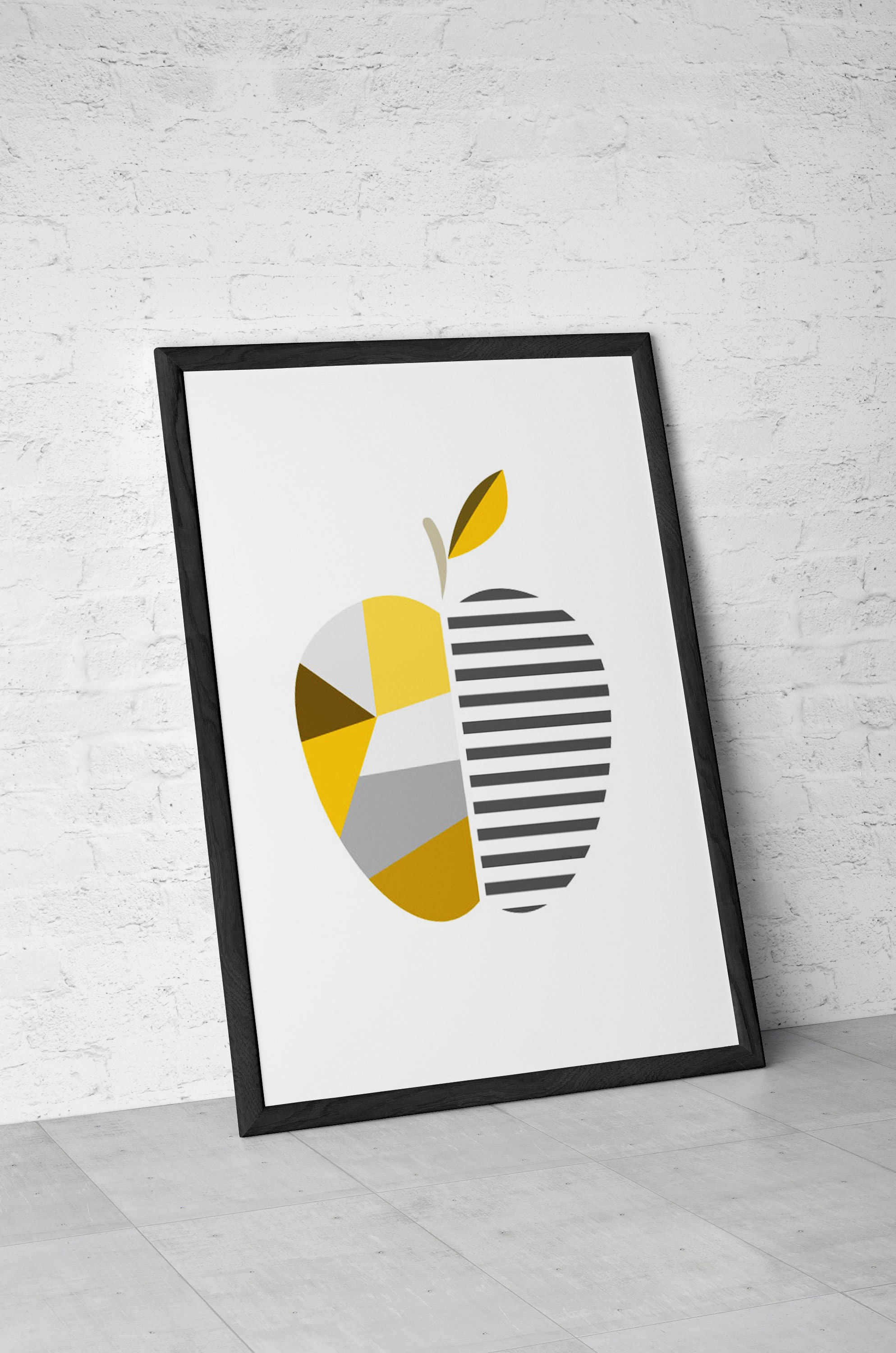 Fruit Kitchen Decor Fruit Kitchen Wall Art Yellow Modern Etsy