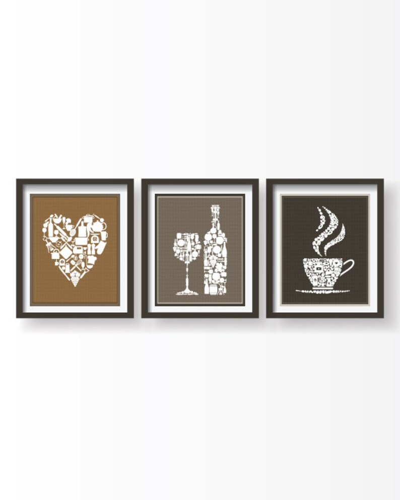 Brown Kitchen Decor Kitchen Wall Art Kitchen Prints Kitchen Etsy
