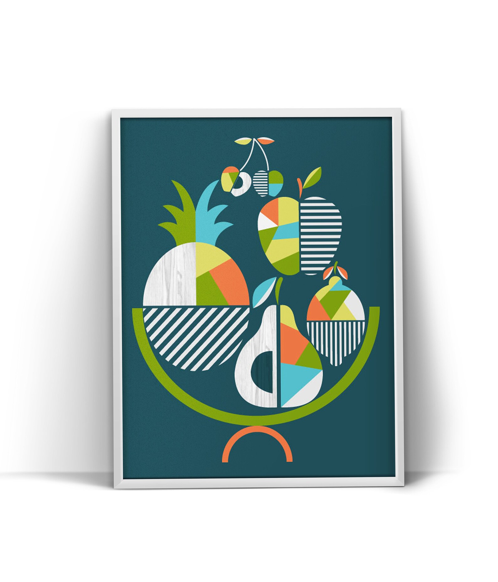 Geometric Wall Art Fruit Kitchen Wall Art Geometry Print Etsy