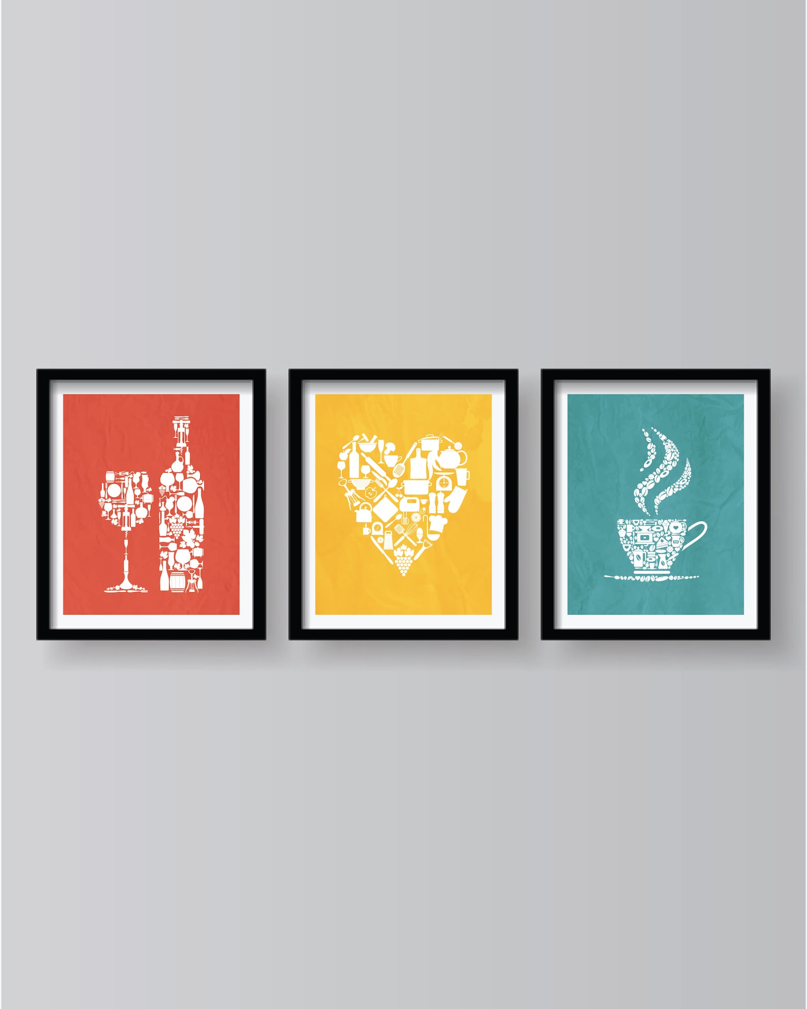 Colorful Kitchen Wall Decor Kitchen Wall Art Kitchen Prints Etsy