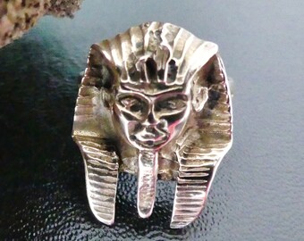 Bague pharaon, plaquée or, chevalière, mixte, Egypte, ethnique, vintage, homme, femme