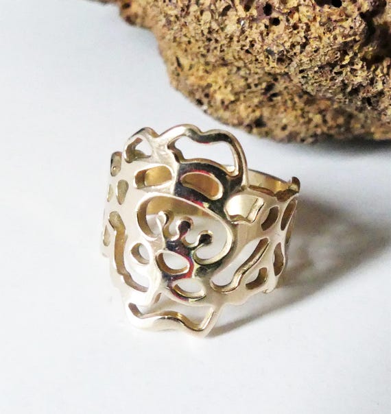 KENZO Ring 18K Gold 925 Silver Hallmarked Vermeil Size 57 Stamped Etsy