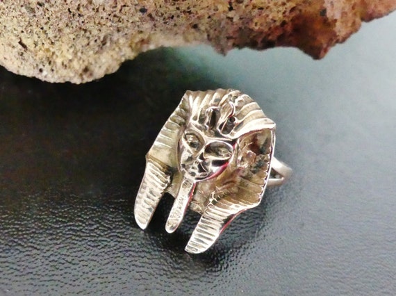 Pharaoh ring, gold plated, signet ring, mixed, Eg… - image 4