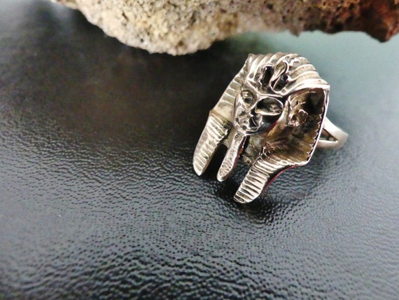 Pharaoh ring, gold plated, signet ring, mixed, Eg… - image 9